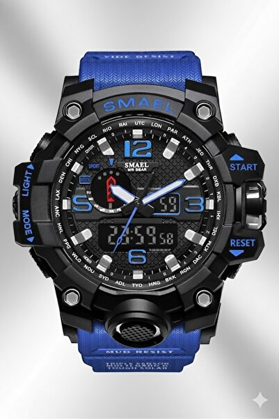 SMAEL Men's Wristwatch Analog Digital Sports Black Fashion Trend Watch Blue 1545
