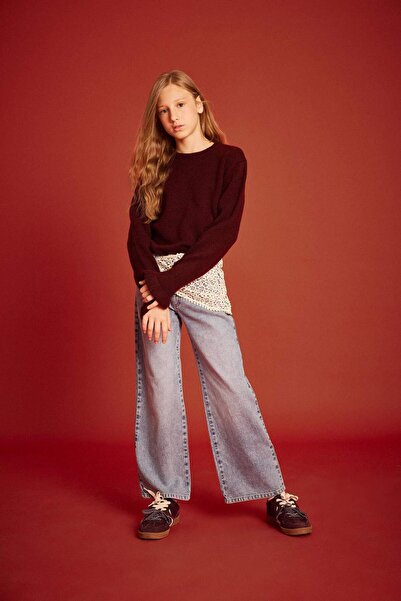 DeFacto Дънки с прав крой и широки крачоли за момичета G3634A825AU