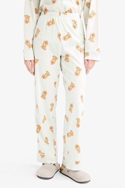 DeFacto Σετ πιτζάμες Regular Fit με σχέδιο σκύλου με μακρυμάνικο μπλουζάκι και μακρύ πάτο-Fall in Love G1352AX25AU