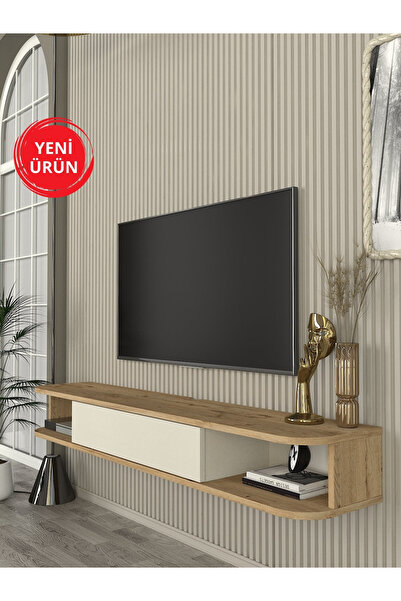 Dekorister Cross Tv Sehpası Sepet - Kumtaşı 150 Cm