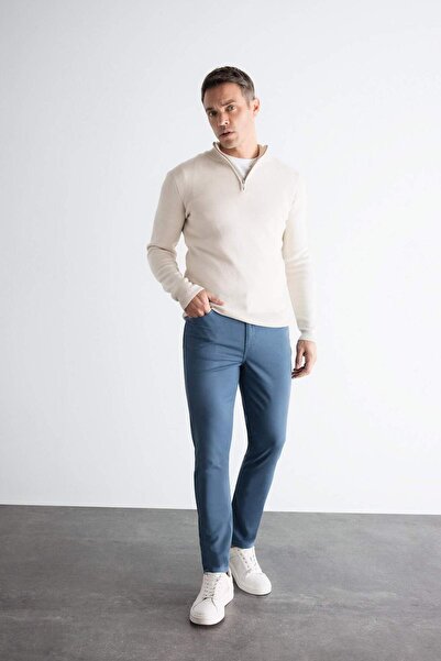 DeFacto Chino Canvas-Hose, schmale Passform, schmale Passform, Baumwolle, dehnbar, schmales Bein, C9441ax24au