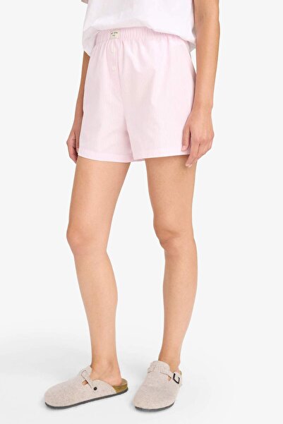 DeFacto Reguläre Passform Kurze Popeline 2er-Pack Pyjamahosen – Fall in Love E4342AX25SM