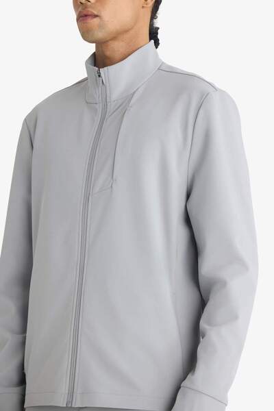 DeFacto Defactofit Standard Fit Stand Collar Zippered Sweatshirt F7635Ax25Au