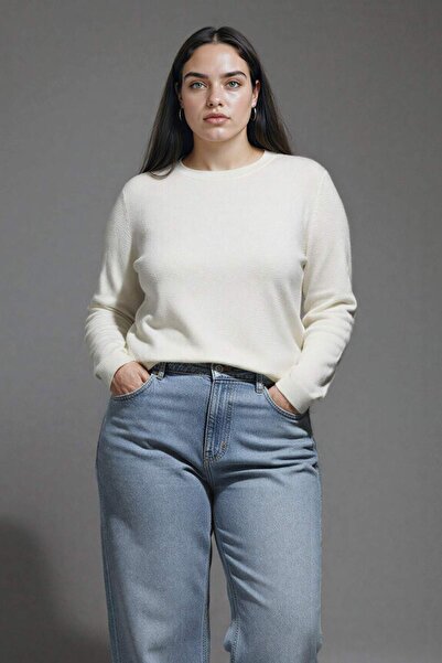 DeFacto Basic Kerek Nyakú Relax Fit Extra Puha Kasmír Texturált Kötött Pulóver F7091AZ20AU