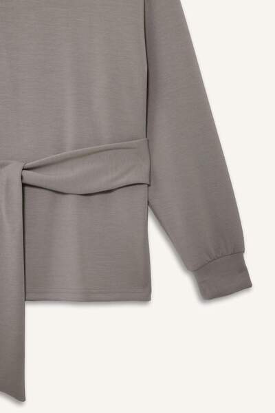 DeFacto Modal Belted Sweatshirt-Fall in Love Loungewear G0004Ax25Wn