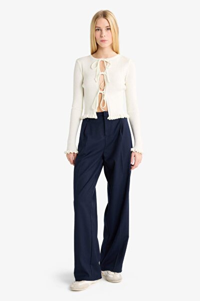 DeFacto Coool Slim Fit Ζακέτα με λαιμόκοψη με δέσιμο μπροστά G3409AX25WN