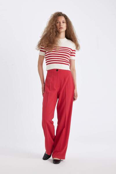 DeFacto Basic-Hose mit hoher Taille und weitem Bein – C6402ax24au