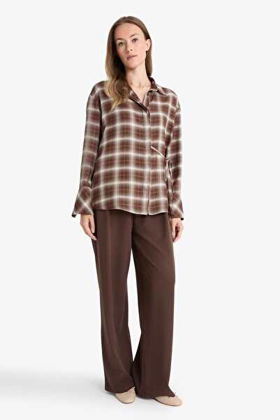 DeFacto Straight Wide Straight-Leg Crepe Pants G1120Ax25Au