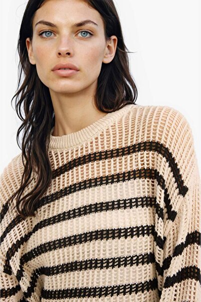 DeFacto Regular Fit Crew Neck Striped Knitwear Sweater E6994Ax25Sm