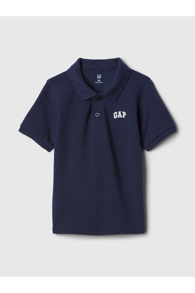 GAP Baby Boy Navy Blue Logo Polo Neck T-Shirt