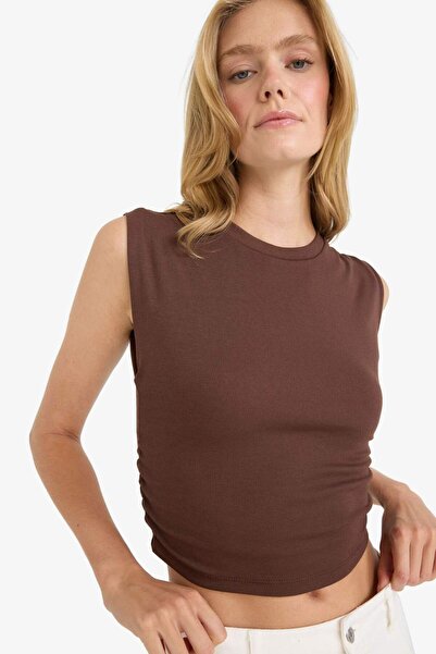 DeFacto Slim Fit Slim Fit Crew λαιμόκοψη με ραβδώσεις F4422AX25SM