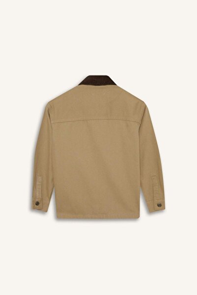 DeFacto Αγόρι Oversize Wide Fit Polo Collar Gabardine Μακρυμάνικο Σχολικό Πουκάμισο F2482A825AU