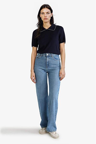 DeFacto Regular Fit Strickpullover mit Polokragen und kurzen Ärmeln G0490AX25AU