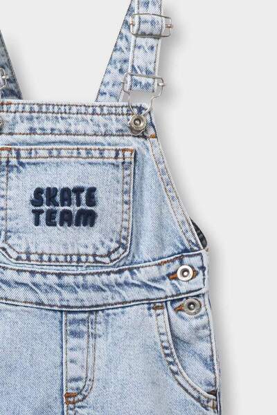 DeFacto Salopetă din blugi imprimată cu autocolant pentru bebeluși F3781A525AU