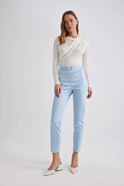 DeFacto Satin-Zigarettenhose – normale Taille, elastisch, gerades Bein J8743az24sm