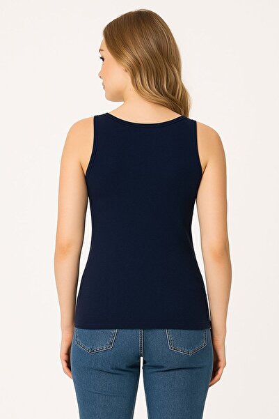 MİSSEMMA Women's Plus Size Navy Blue Tank Top