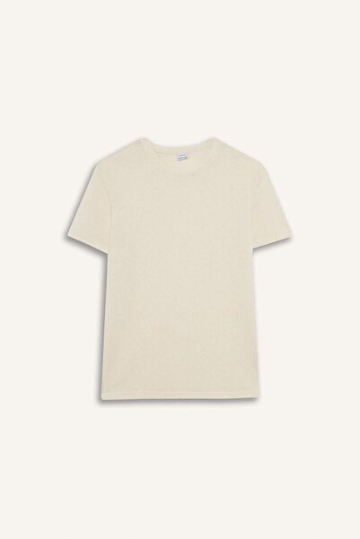 DeFacto Regular Fit Crew Neck Short Sleeve Knitwear Look T-Shirt E3963Ax25Sm