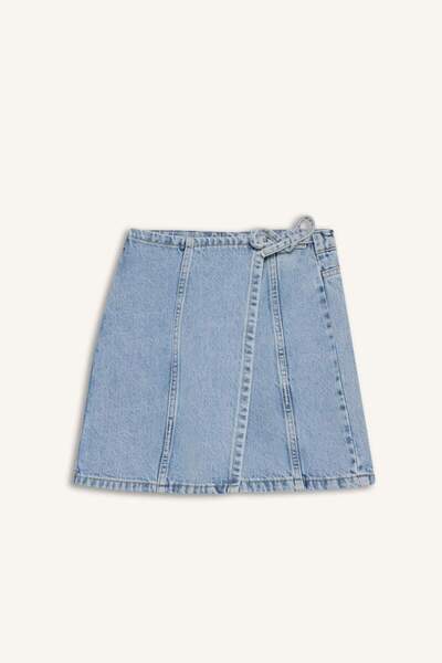 DeFacto Girls' Cotton Jean Shorts Skirt E5358A825Au