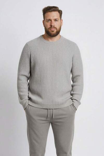 DeFacto Standard Fit Basic Strickpullover mit Rundhalsausschnitt und Struktur E0811AX25WN