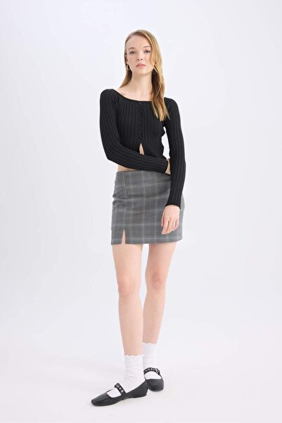 DeFacto Coool Printed High Waist Mini Skirt E1810Ax24Wn