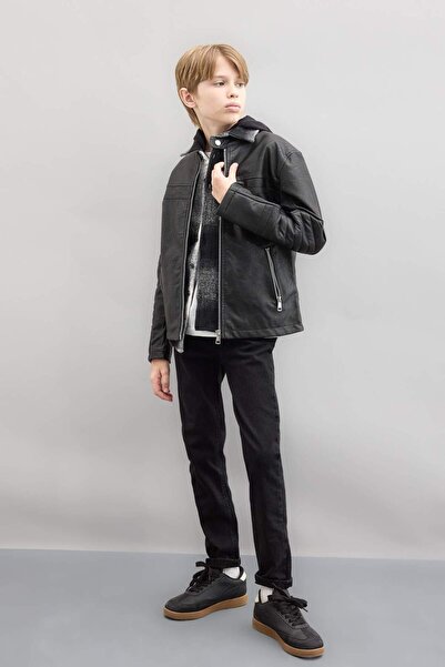 DeFacto Chlapecká vodoodpudivá bunda z umělé kůže C4320A824AU