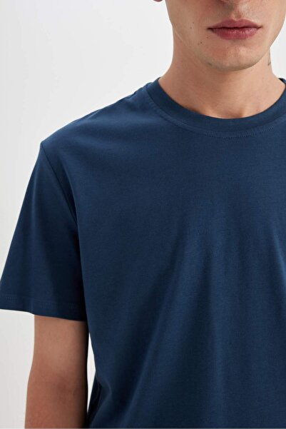 DeFacto Νέο κοντομάνικο μπλουζάκι με κανονική εφαρμογή με λαιμόκοψη V7699az24sp