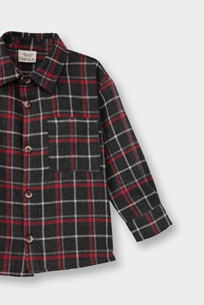 DeFacto Baby Boy Plaid Patterned Flannel Long Sleeve Shirt G3723A525Wn