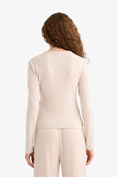 DeFacto Fitted Buttoned Collar Long Sleeve T-Shirt F1879Ax25Wn