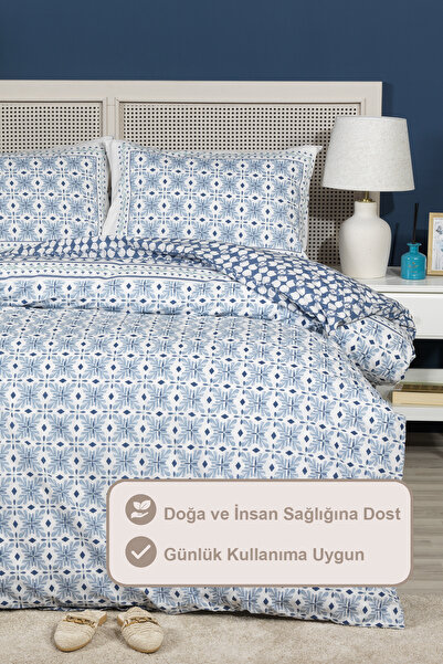 Elart Постільна білизна Amanda Односпальна 100% бавовна Ranforce Простирадло з гумкою (160x220 см) Синій