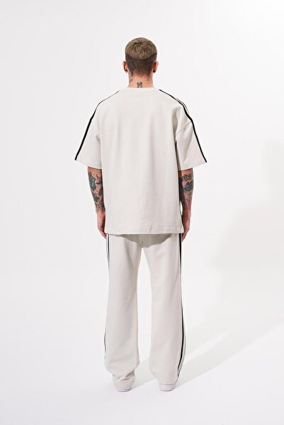 Machinist Ανδρικά μανίκια με ρίγες Basic oversized Σετ Space Grey