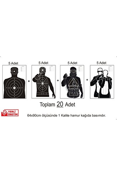 SİM SiM Taktik Atış Hedef Kağıdı Karma Paket 5x4