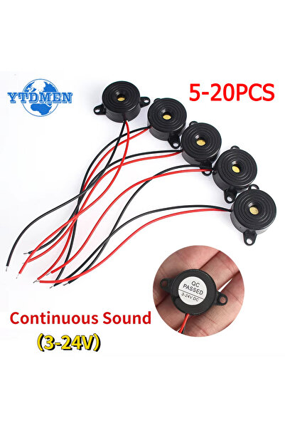 YTDMEN 10 قطع 5-20 قطعة جرس عالي الديسيبل SFM-20B تيار مستمر 3-24 فولت جرس صوت مستمر 2312 جرس بيزو نشط