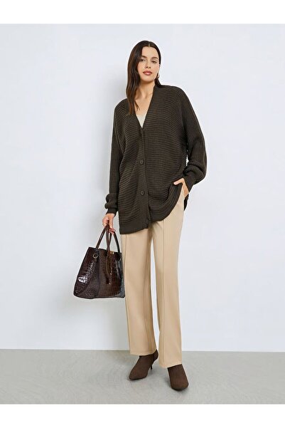 Styli كارديجان محبوك قصة فضفاضة بأزرار