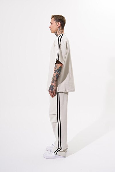 Machinist Ανδρικά μανίκια με ρίγες Basic oversized Σετ Space Grey