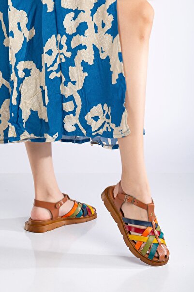 MaskButik Genuine Leather Ayza Sandals - Multi