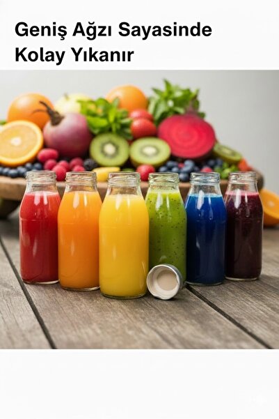 junibeliw 10Pcs Empty Glass Ginger Shot Bottle Leakproof Metal Cap Wide Mouth Juice Jar 10X100Ml