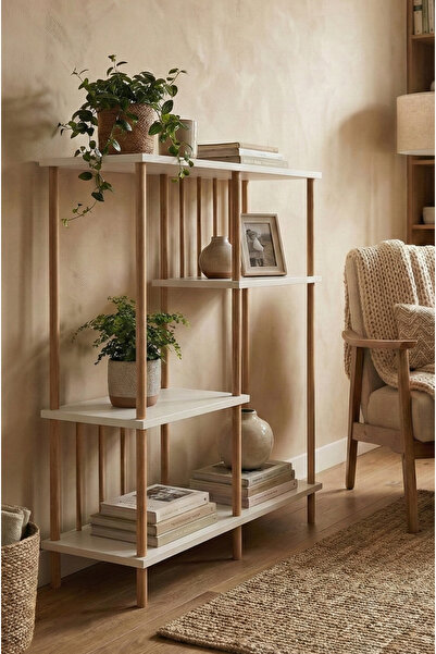 PEKA Konsol Dresuar Dekoratif Raflı Kahve Köşesi Ahşap Ayaklı Modern Çok Amaçlı Raf