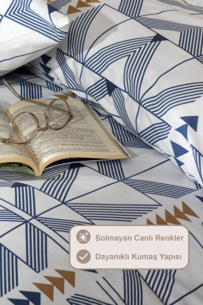 Elart Marcus Постільна білизна для двоспального ліжка 100% бавовна Ranforce Простирадло з гумкою (200x220 см) Синій