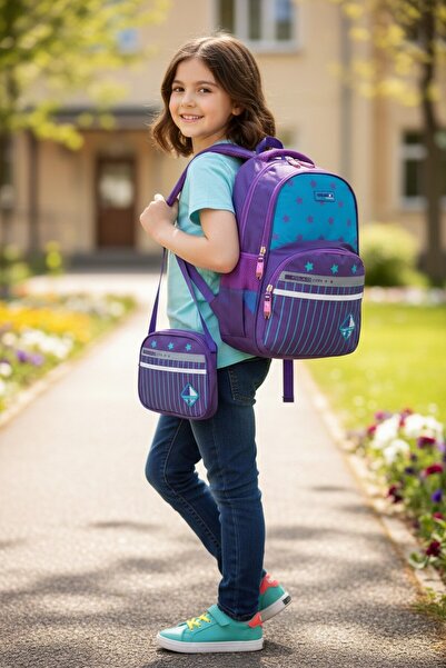 Relaxion Fed Primary School Backpack Purple Blue Rlx1320