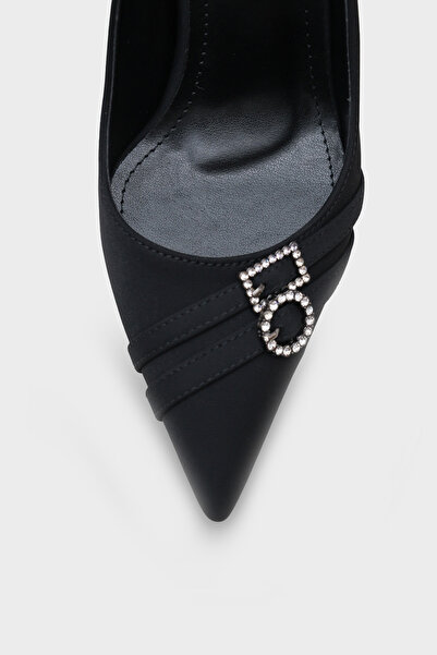 Capone Outfitters Karyl High Heels with Stone Buckle Satin Stylish Stiletto