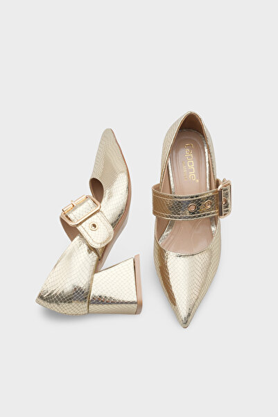 Capone Outfitters Catherin Pointed Toe Thick Medium Heeled Strappy Women's Shoes