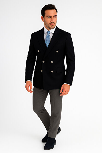 BLU %100 Kaşmir Kruvaze Ceket