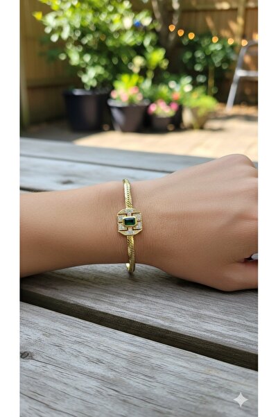 Store 14 Carat Gold Color Zircon Stone Xuping Bracelet 18 cm