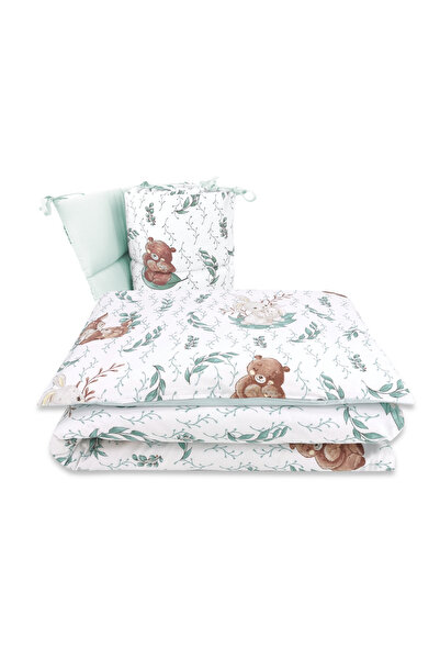 MimiNu Bedding, MimiNu, for cot 120x60 cm, With side protection, Cotton, 3 pieces, Lulu