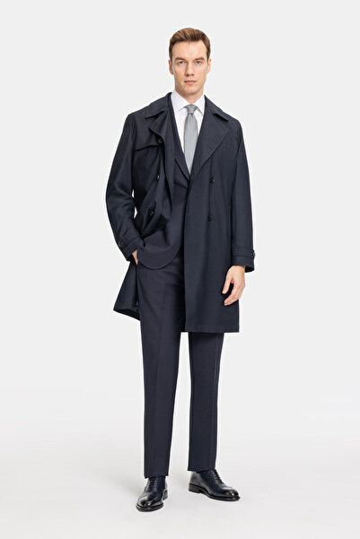 W Collection Dark Blue Overcoat