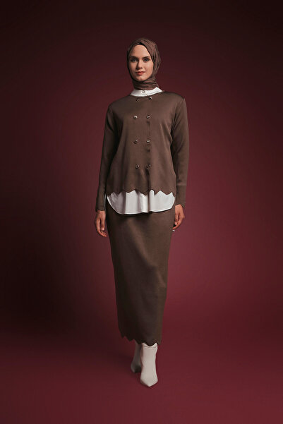 Armine Asymmetrical Cut Skirted Knitwear Set (Slim-Fit)