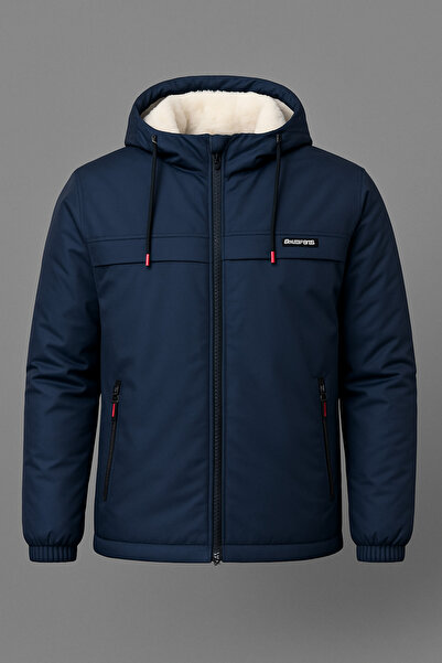 Boymen Ανδρικό παλτό με επένδυση από γούνα Χοντρό αδιάβροχο παλτό Premium παλτό