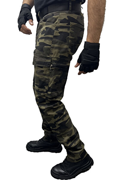 Polviton Ανδρικό παντελόνι Cargo Combat Regular Fit Καμουφλάζ Στρατιωτικό