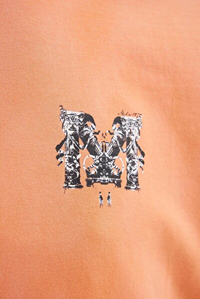 Machinist Чоловіча футболка M Letter Washed Yikamali Oversize помаранчевого кольору