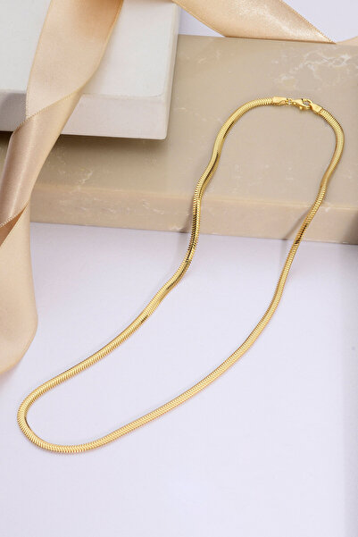 Innuendo Jewelry 925 Ayar Gümüş Üzeri Altın Kaplama İtalyan Balıksırtı Kolye